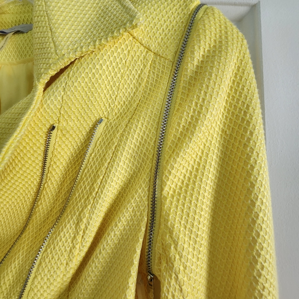 NWT 1. State Yellow Tailored Blazer W/ Convertable Slerves Zippers - Picture 3 of 6